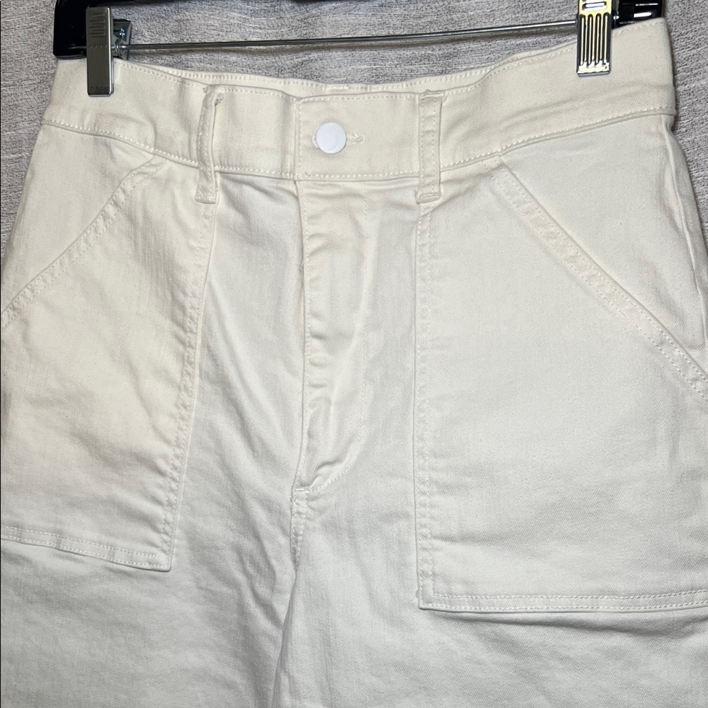 Joe’s Jeans Cream Wide Leg Barrel Style Cropped Ankle Pants Size 30 - Picture 7 of 16